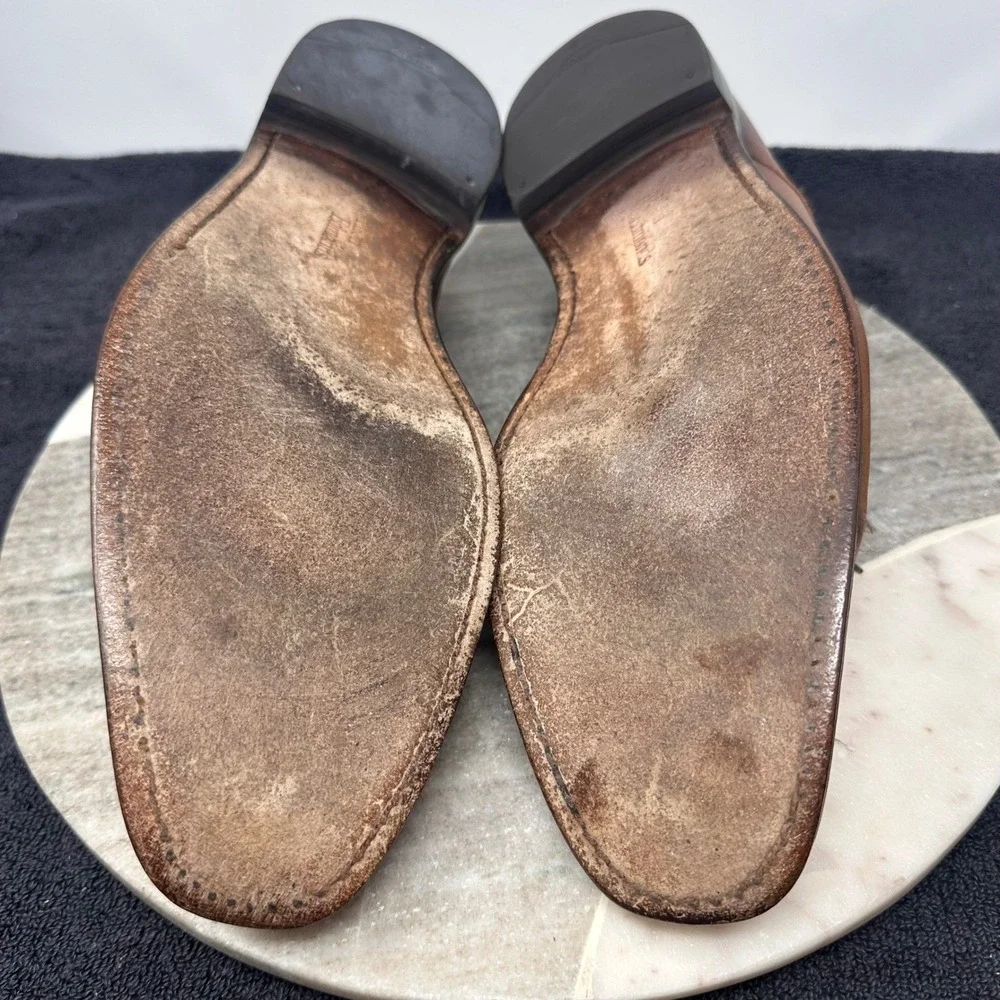 Allen Edmonds Parkway Men's Leather Oxford‎ Dress Shoes Size 12 D Brown Cap Toe